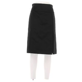 Céline Black Silk Blend Midi Skirt Black