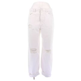 Alexander Wang Slack Jeans weiß mit Knielöchern Weiß