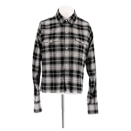Camicia Alanui a quadri bianca e nera cotone S Nero