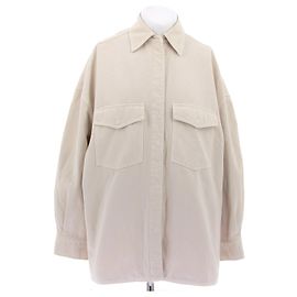 Attico Cream Denim Jacket Beige