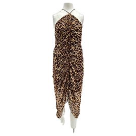 Vestido midi sin mangas con estampado de leopardo Isabel Marant Etoile Marrón Castaño