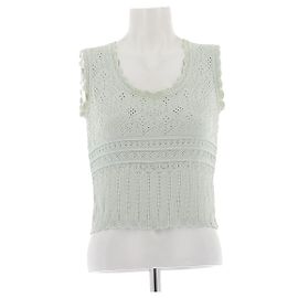 Christian Dior Top de punto calado Verde