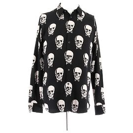 Saint Laurent Camicia nera con stampa Nero