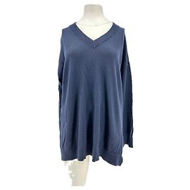 Autre Marque Pull en laine col V marine LEVETE ROOM M Bleu Marine