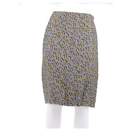 Louis Vuitton Blaue Rock mit khakifarbenem Leopardenmuster Blau
