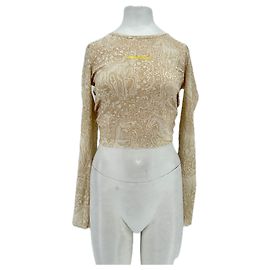 Top halter estampado Les Benjamins Bege Bege