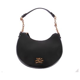 Karl Lagerfeld Bolsa de ombro em couro Preto