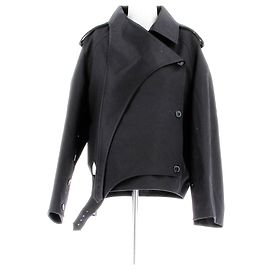 Courreges Trench coat de algodón Negro
