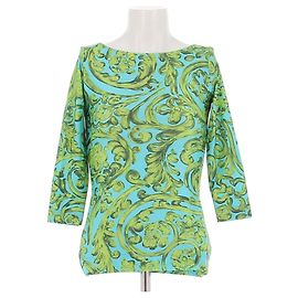 Christian Lacroix Camiseta estampada verde e azul Azul