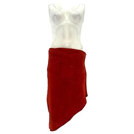 Massimo Dutti Jupe en daim rouge Rouge