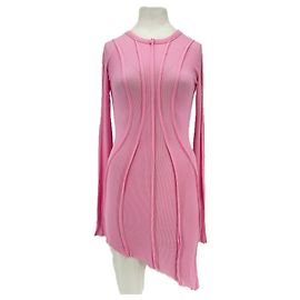 Autre Marque Asymmetrisches rotes Kleid Pink