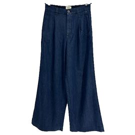 Autre Marque Marineblauer Denim-Effekt-Hose Marineblau