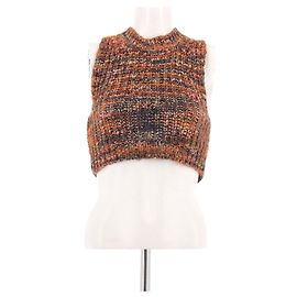 Acne Studios Sleeveless Mesh Crop Top Orange Orange