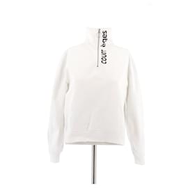 Courreges Halb-Zip Sweatshirt weiß Weiß