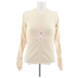 Courreges Wool Long Sleeve Top Beige Beige