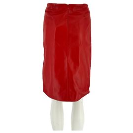 Autre Marque Saia de couro vermelho "EKARE" Vermelho
