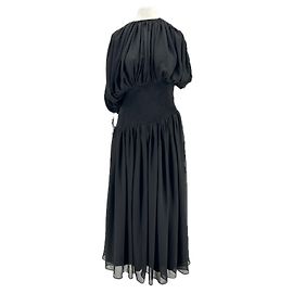 Robe longue noire drapée Leetha LEEM Noir