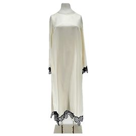 Autre Marque Vestido "soto" de seda bege Bege