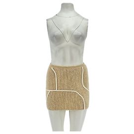 Autre Marque GUIZIO Beige Wool Skirt Beige