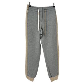 Autre Marque Calça de moletom cinza e bege em lã Cinza
