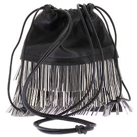 Alexander Wang Borsa a tracolla borsa nera e metallo Nero