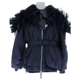 Prada Bomberjacken mit Meeresfeder Marineblau
