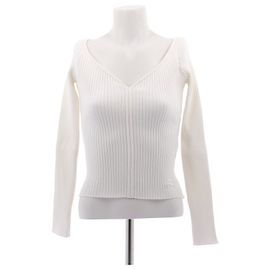 Courreges Langarm-Top aus Cordstoff in Weiß Weiß