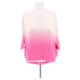 Autre Marque Pull fin crème et rose en cachemire Rose