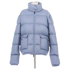 Moncler Blue Down Jacket with Large Front Pockets Blue