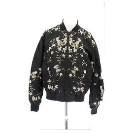 Givenchy Schwarze Jacke mit weißen Blumen Schwarz