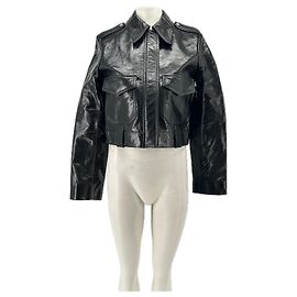 Khaite Giacca corta nera in pelle Nero