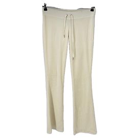 Juicy Couture Jogginghose aus cremefarbenem Samt Beige