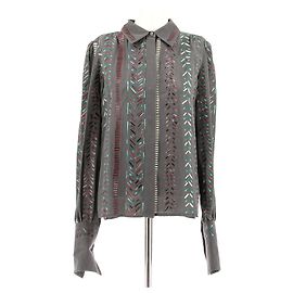 Louis Vuitton Graues Hemd mit mehrfarbigen Gummidetails Grau