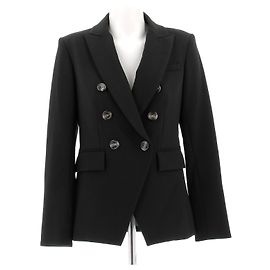Veronica Beard Schwarzer Blazer mit abnehmbarem Kaschmirkragen Schwarz