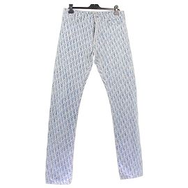 Pantalones vaqueros azules con monograma Christian Dior Azul