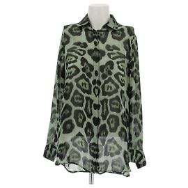 Givenchy Blusa in seta leopardata Verde