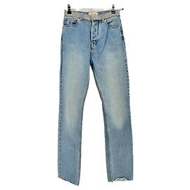 Jeans azuis Alexandre Vauthier com cinto de strass Azul