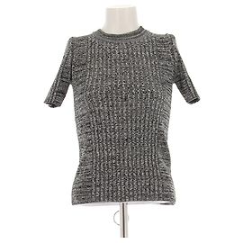 Paco Rabanne Grey Ribbed Wool Top Grey
