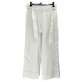 Calças brancas de algodão com cinto Ba&Sh Branco
