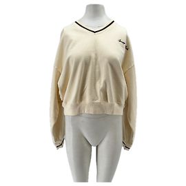 Autre Marque SPORT & RICH Cropped Pullover Ecru Baumwolle L Beige