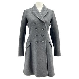 Alaïa Grau Wollmantel Grau