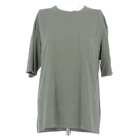 Autre Marque Camiseta Officine Generale caqui de algodão com mangas 3/4 Caqui