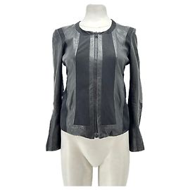 Giacca in pelle nera Helmut Lang Nero