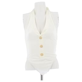 Balmain Weißer Einteiler Badeanzug Weiß