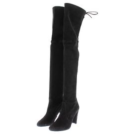 Stuart Weitzman Bottes à talons en daim Black