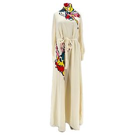 Tory Burch Maxikleid aus Seide Beige Beige