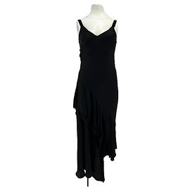 Autre Marque SAINTART Schwarzes langes Kleid mit Trägern Schwarz