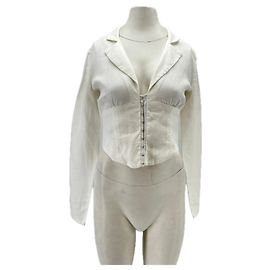 Reformation Top branco corset de linho Branco