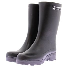 Aigle Black Rubber Rain Boots Size 41 Black