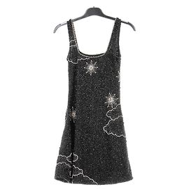 Autre Marque Robe courte noire à perles CLIO PEPPIATT Noir
